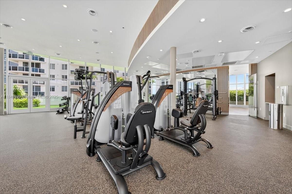 Fitness Equipment, Gym, Interior, Recessed Lighting