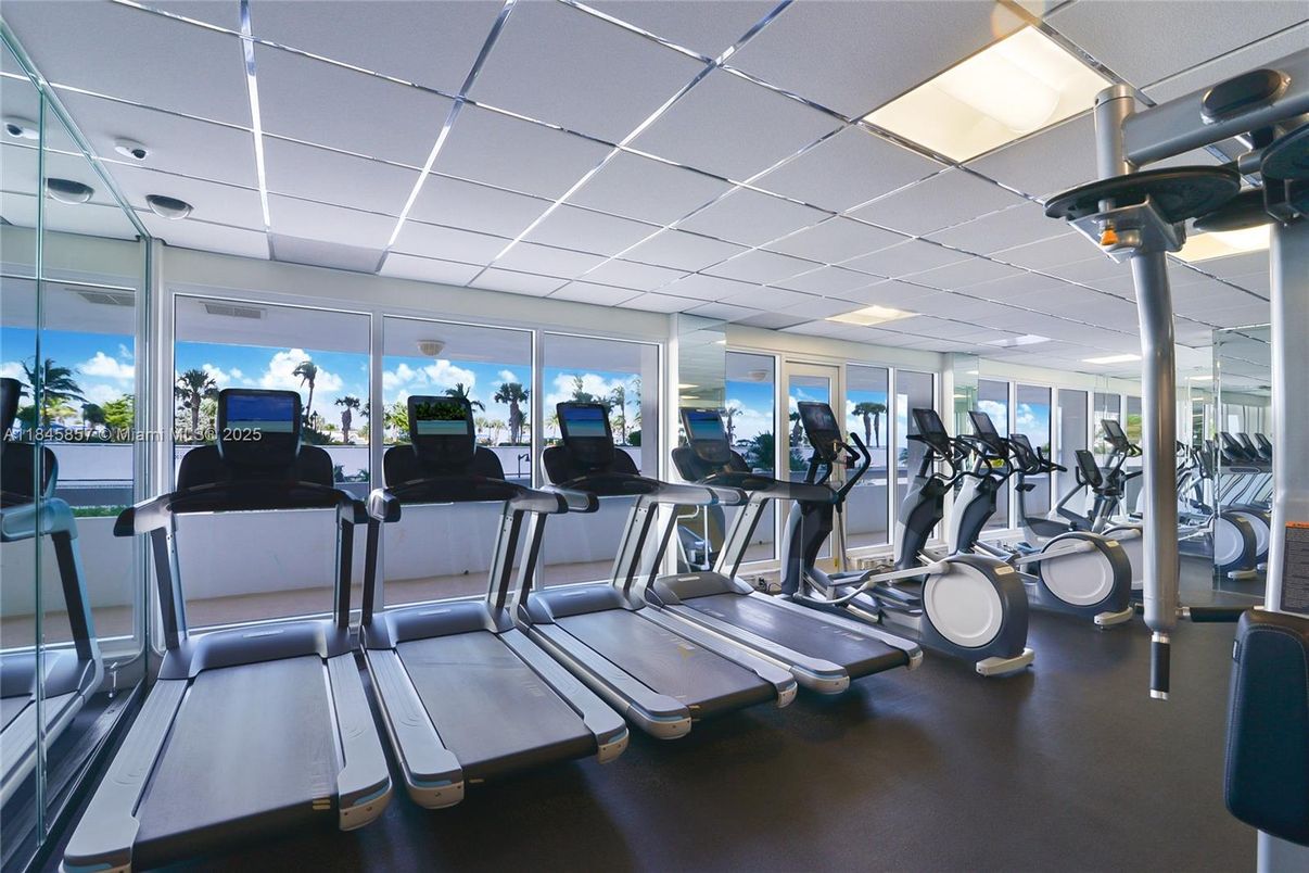 Fitness Equipment, Gym, Interior, Recessed Lighting