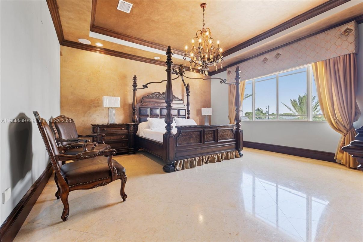 Bedroom, Chandelier, Interior, Recessed Lighting