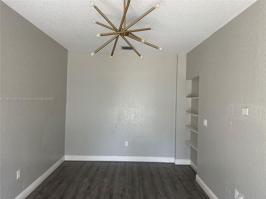 Empty room, Interior, Pendant Lights, Wood Texture Flooring