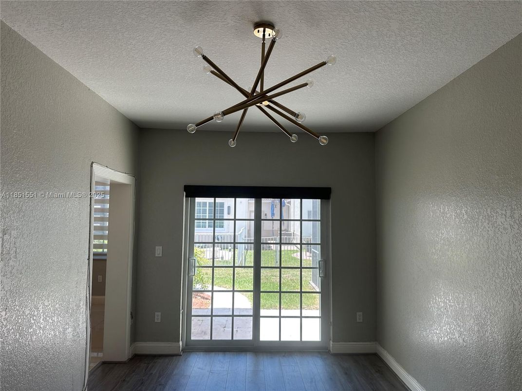 Empty room, Interior, Pendant Lights, Wood Texture Flooring