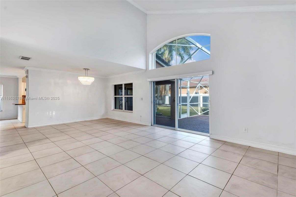 Chandelier, Empty room, Interior