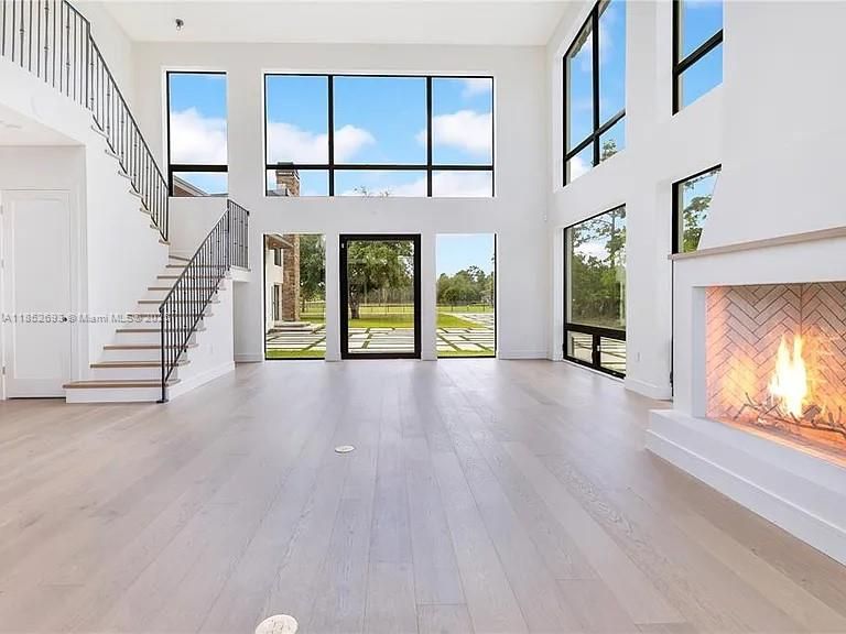 Fireplace, Interior, Wood Texture Flooring