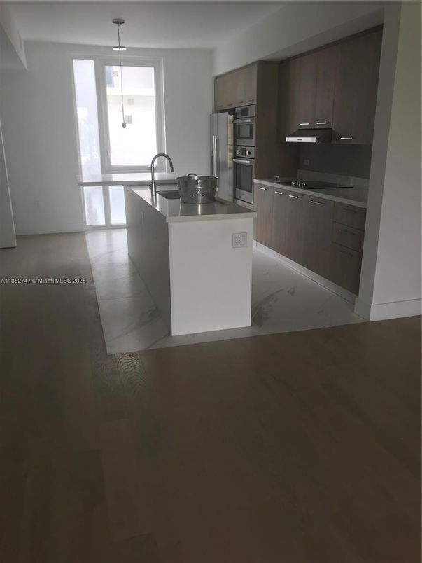 Interior, Kitchen, Marble, Pendant Lights, Stainless Steel Appliances