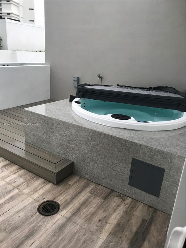 Exterior, Pool, Wood Texture Flooring