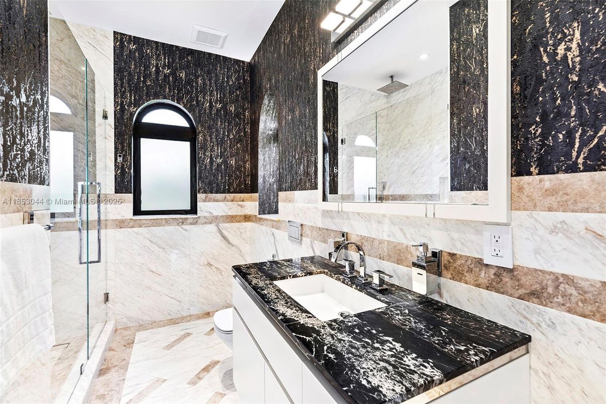 Bathroom, Glass Shower, Interior, Marble, Marble Walls