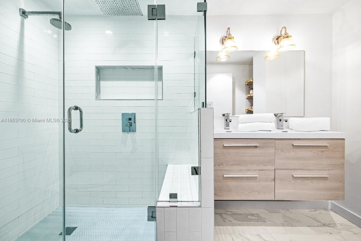 Bathroom, Glass Shower, Interior, Marble