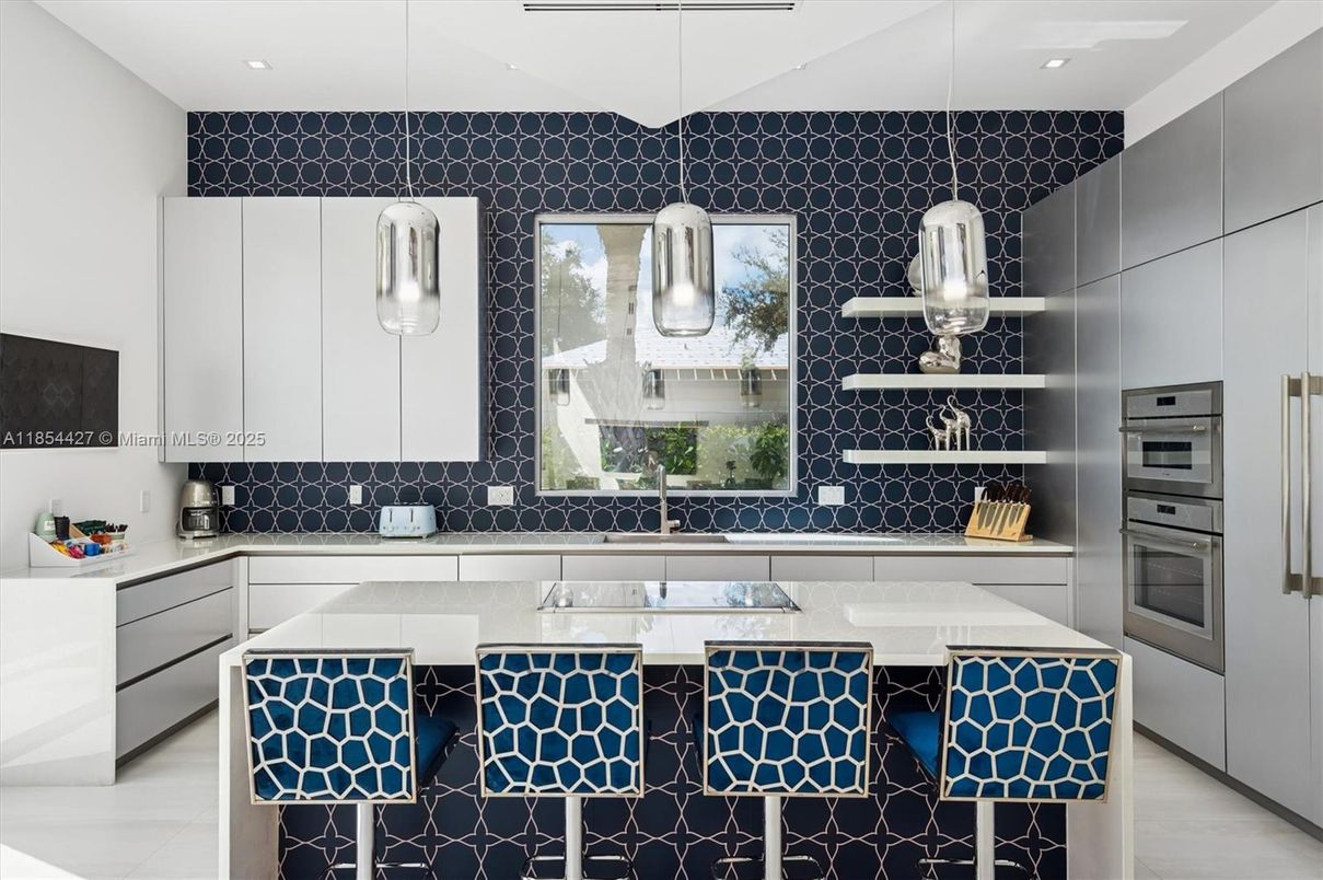 Interior, Kitchen, Pendant Lights, Recessed Lighting, Stainless Steel Appliances