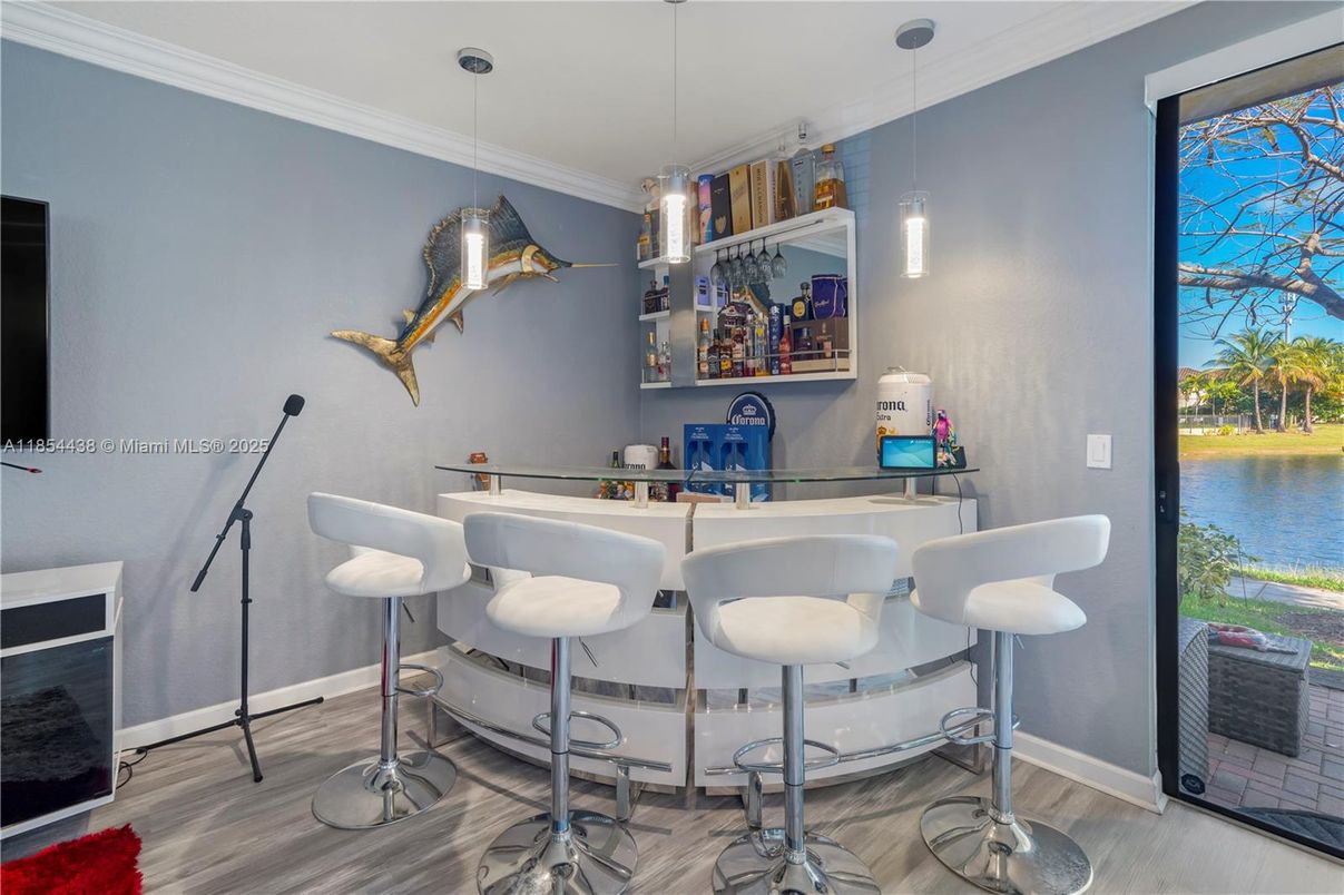Interior, Pendant Lights, Water, Wood Texture Flooring