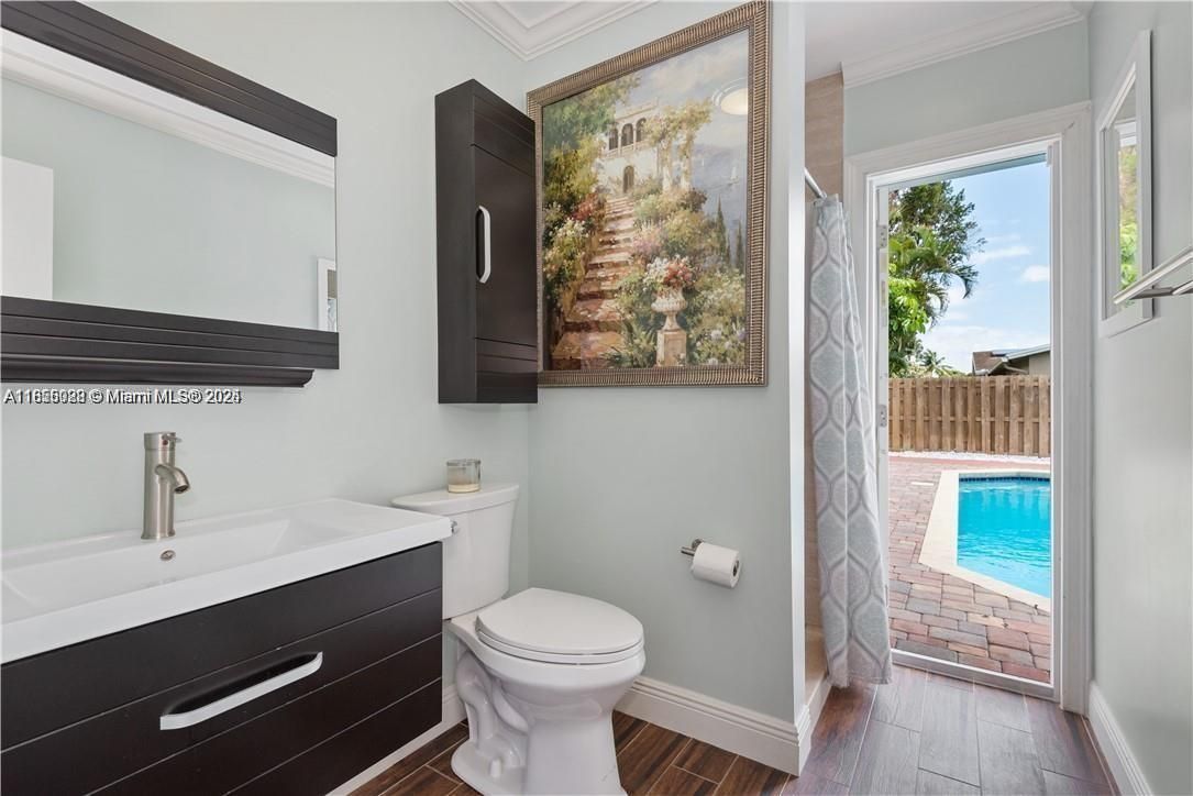 Bathroom, Interior, Wood Texture Flooring