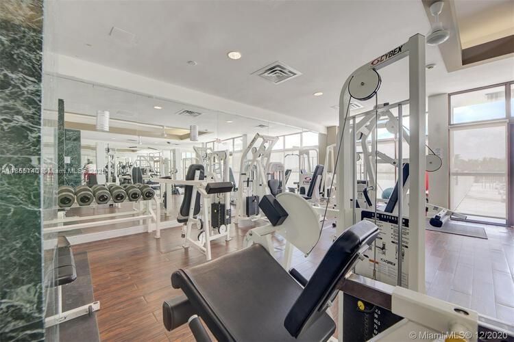 Fitness Equipment, Gym, Interior, Recessed Lighting, Wood Texture Flooring