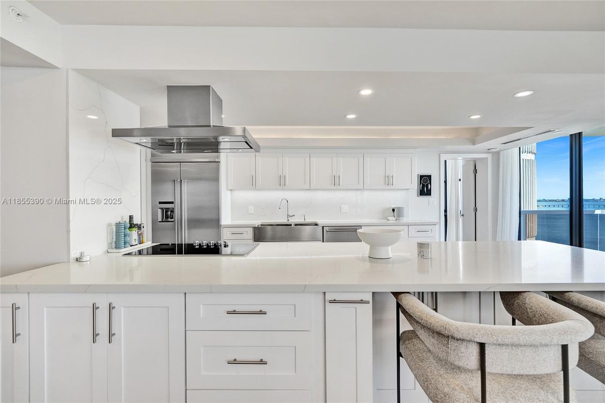 Interior, Kitchen, Recessed Lighting, Stainless Steel Appliances, Water