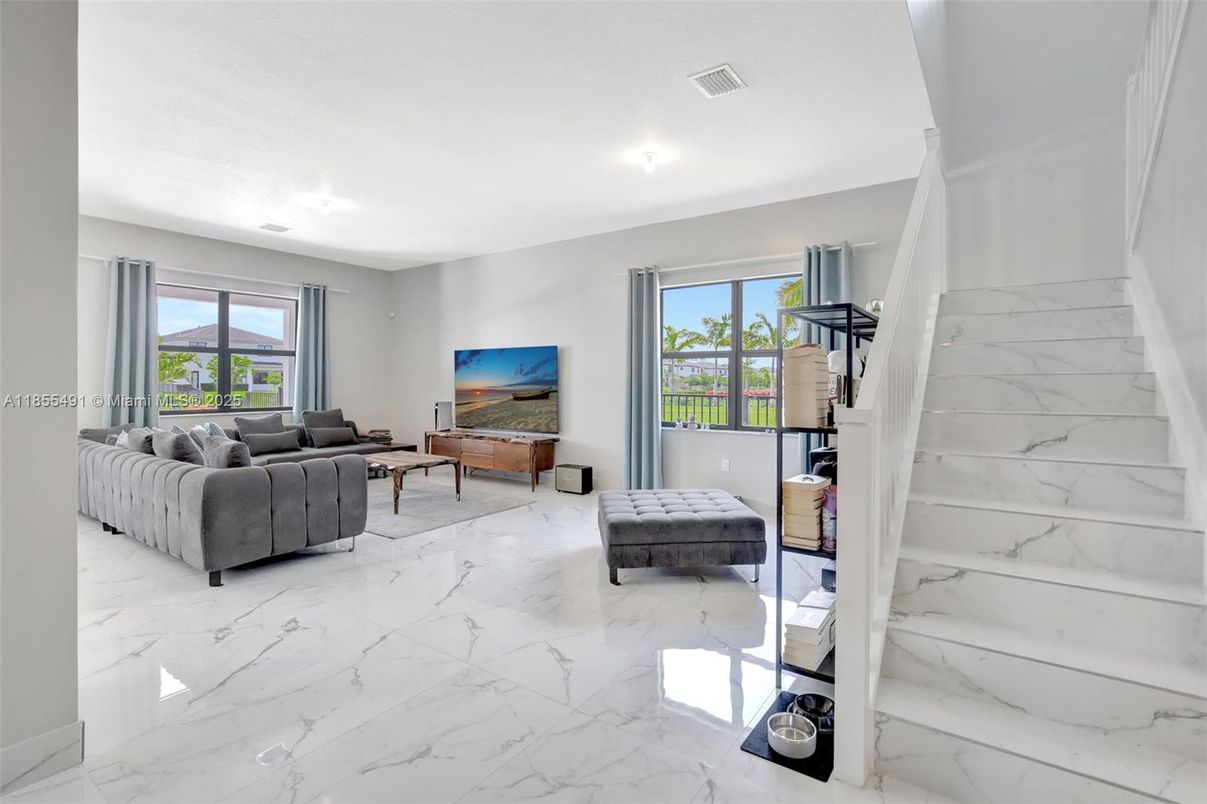 Interior, Living room, Marble, Recessed Lighting