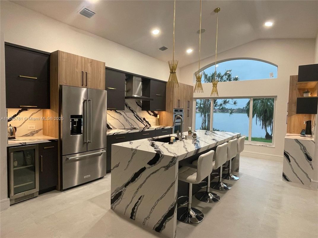 Interior, Kitchen, Pendant Lights, Recessed Lighting, Stainless Steel Appliances, Water