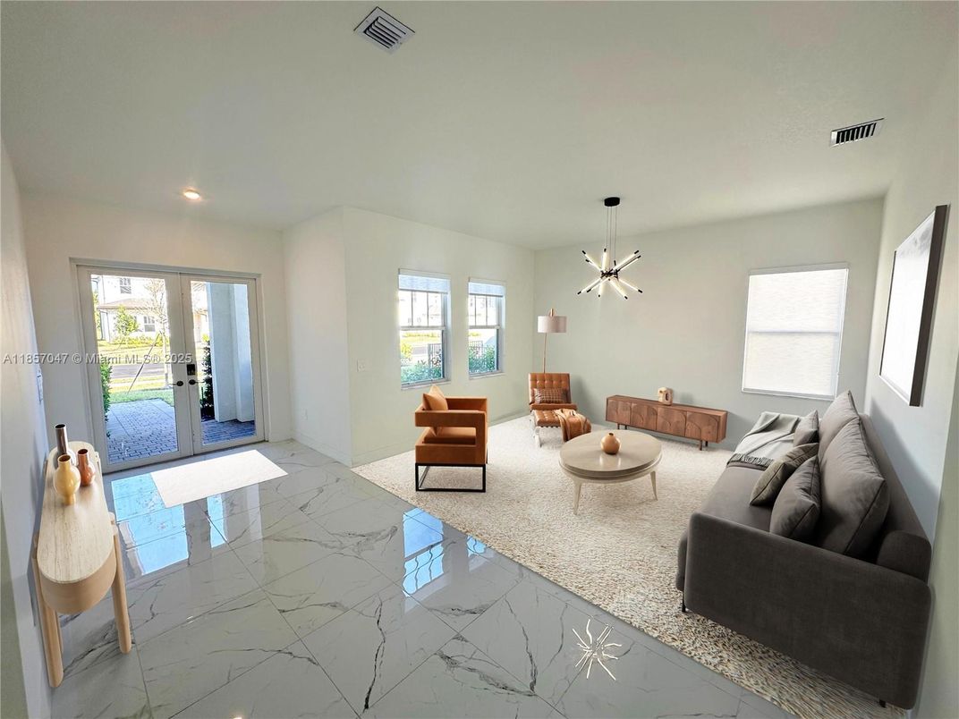Interior, Living room, Marble, Pendant Lights, Recessed Lighting