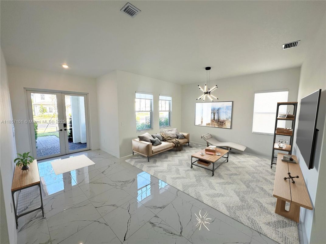 Interior, Living room, Marble, Pendant Lights, Recessed Lighting