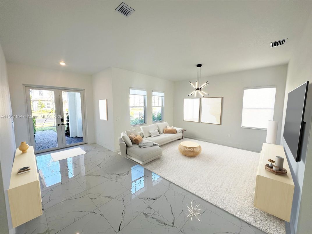 Interior, Living room, Marble, Pendant Lights, Recessed Lighting