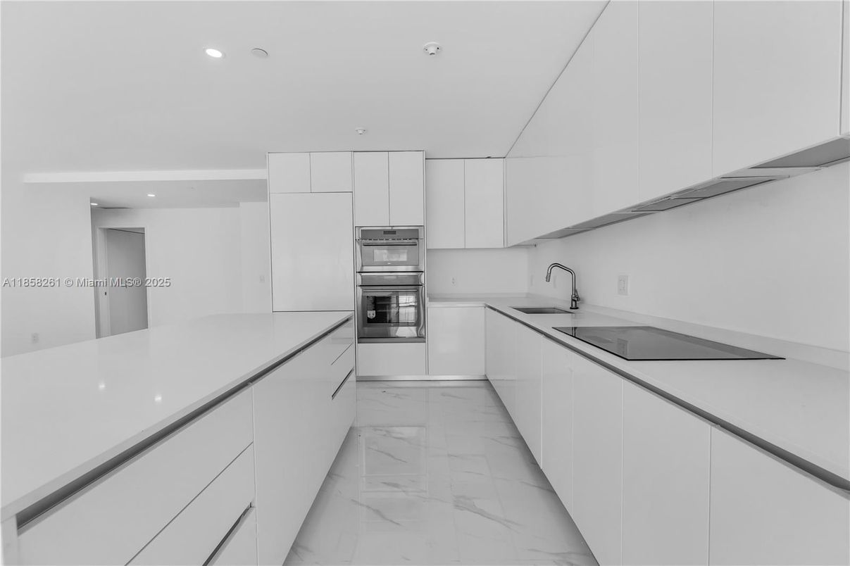 Interior, Kitchen, Marble, Recessed Lighting, Stainless Steel Appliances