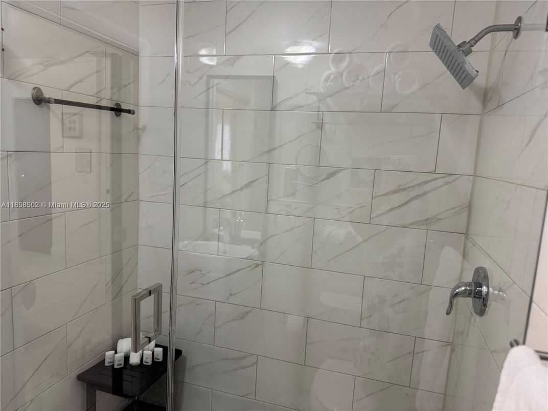 Bathroom, Glass Shower, Interior, Marble Walls