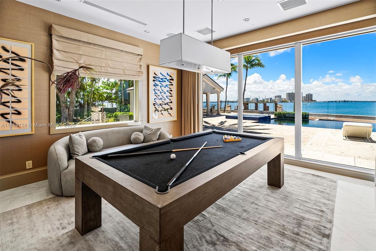 Billiard Table, Game Room, Interior, Pendant Lights, Recessed Lighting, Water