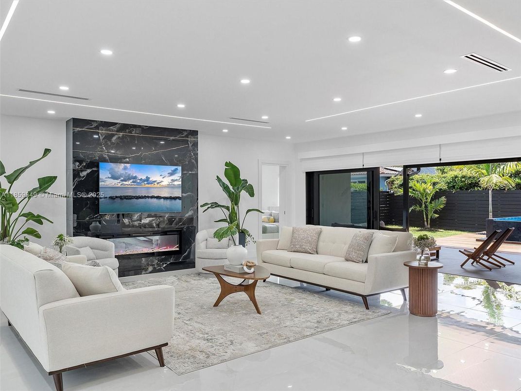 Interior, Living room, Marble, Recessed Lighting
