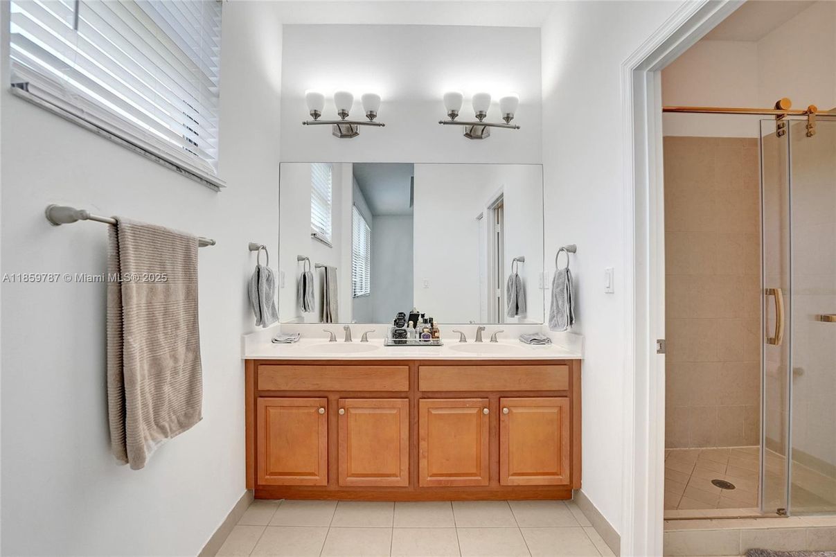Bathroom, Dual Sink Vanities, Glass Shower, Interior
