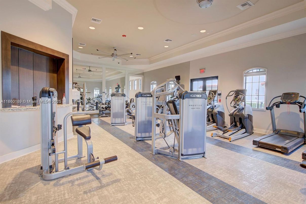Fitness Equipment, Gym, Interior, Recessed Lighting
