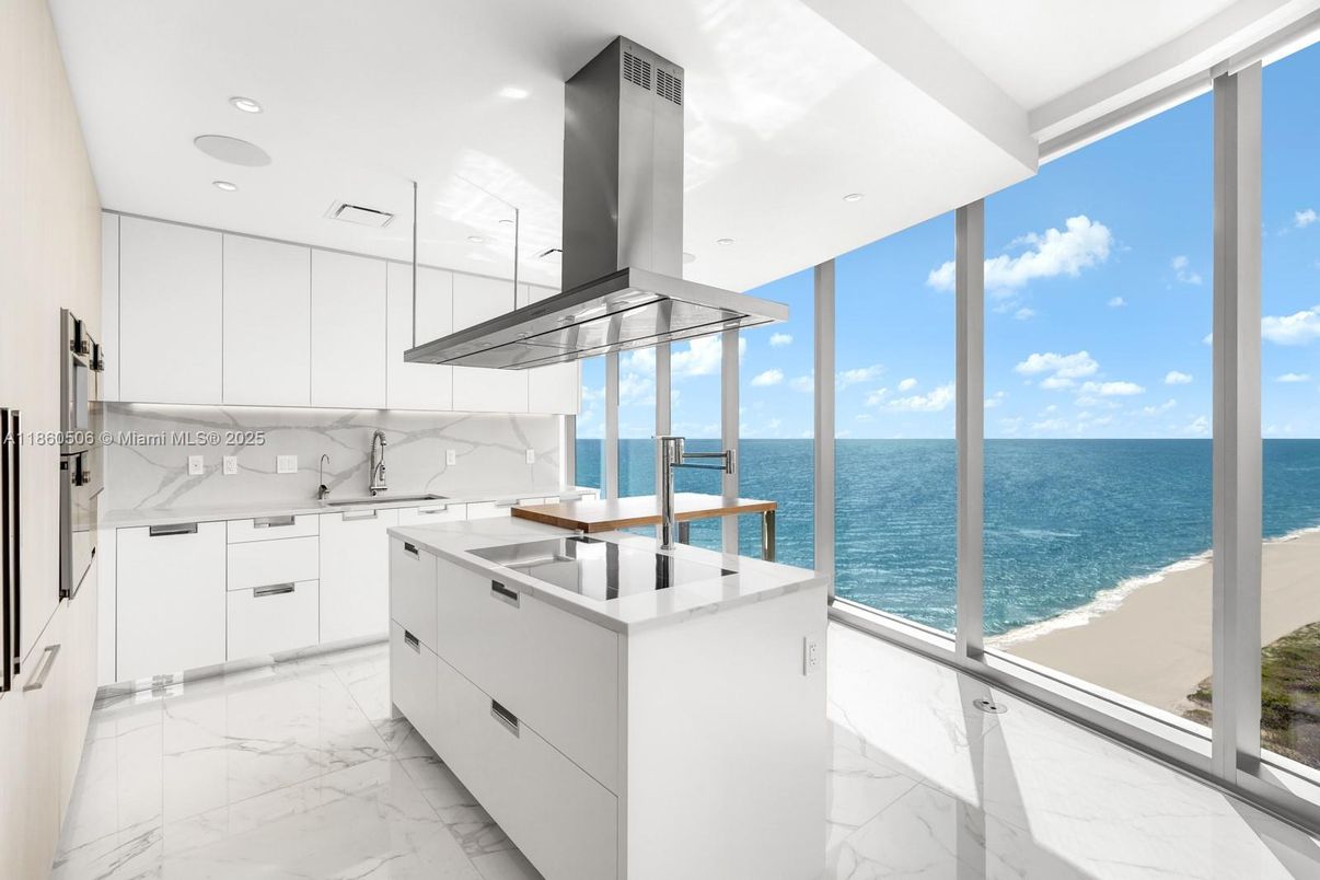 Interior, Kitchen, Marble, Marble Walls, Recessed Lighting, Water