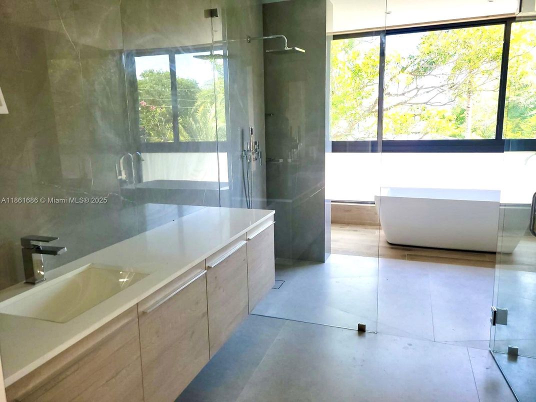 Bathroom, Dual Sink Vanities, Free Standing Baths, Glass Shower, Interior