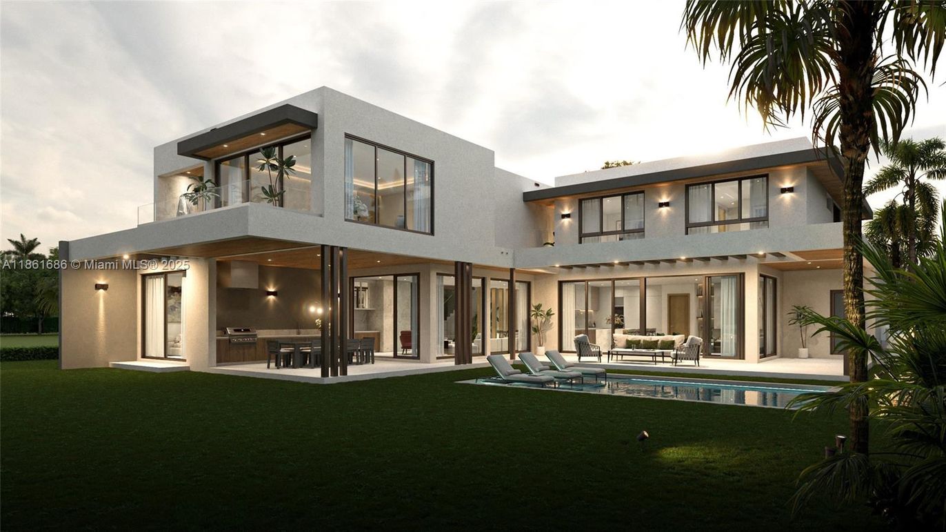 Backyard, Exterior, Facade, Pool, Modern