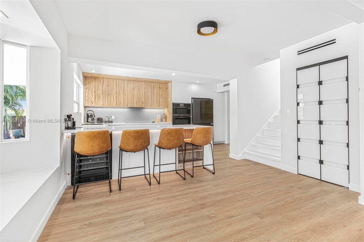 Interior, Kitchen, Recessed Lighting, Wood Texture Flooring