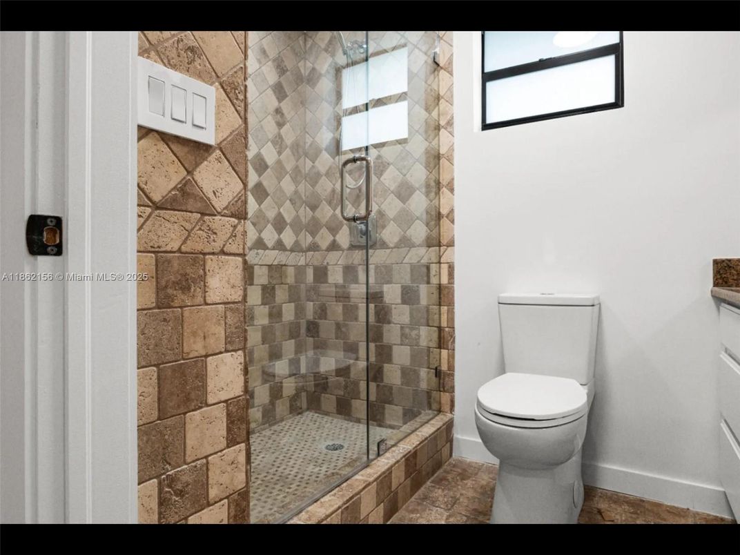 Bathroom, Glass Shower, Interior, Stone Walls