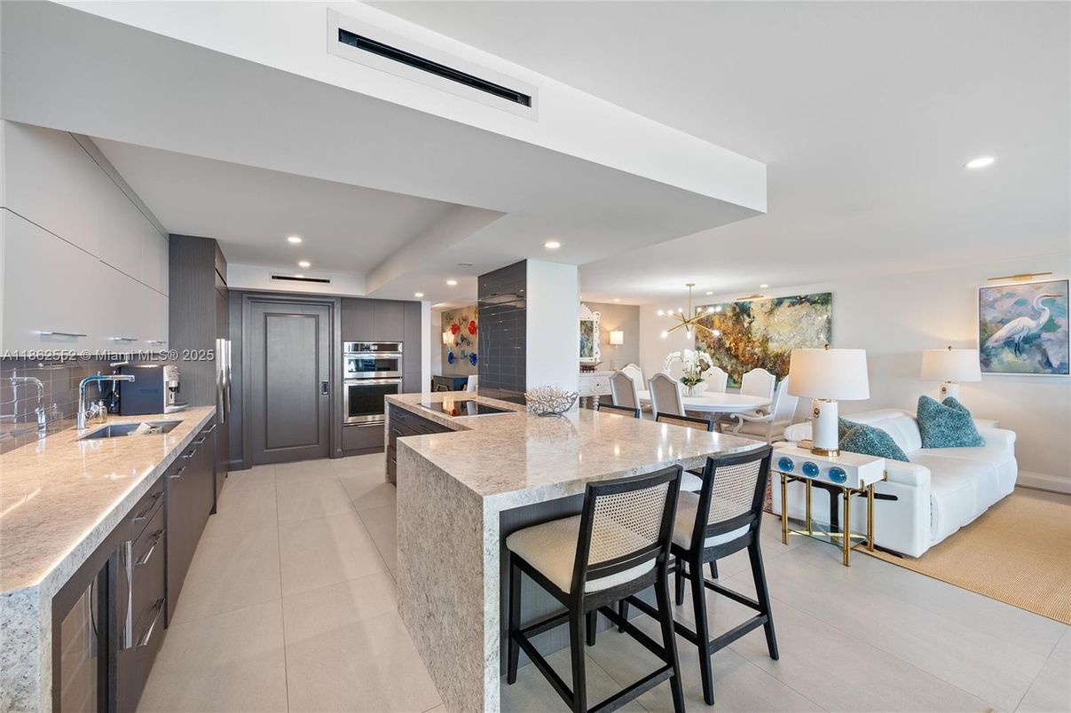 Dining room, Interior, Kitchen, Living room, Recessed Lighting, Stainless Steel Appliances