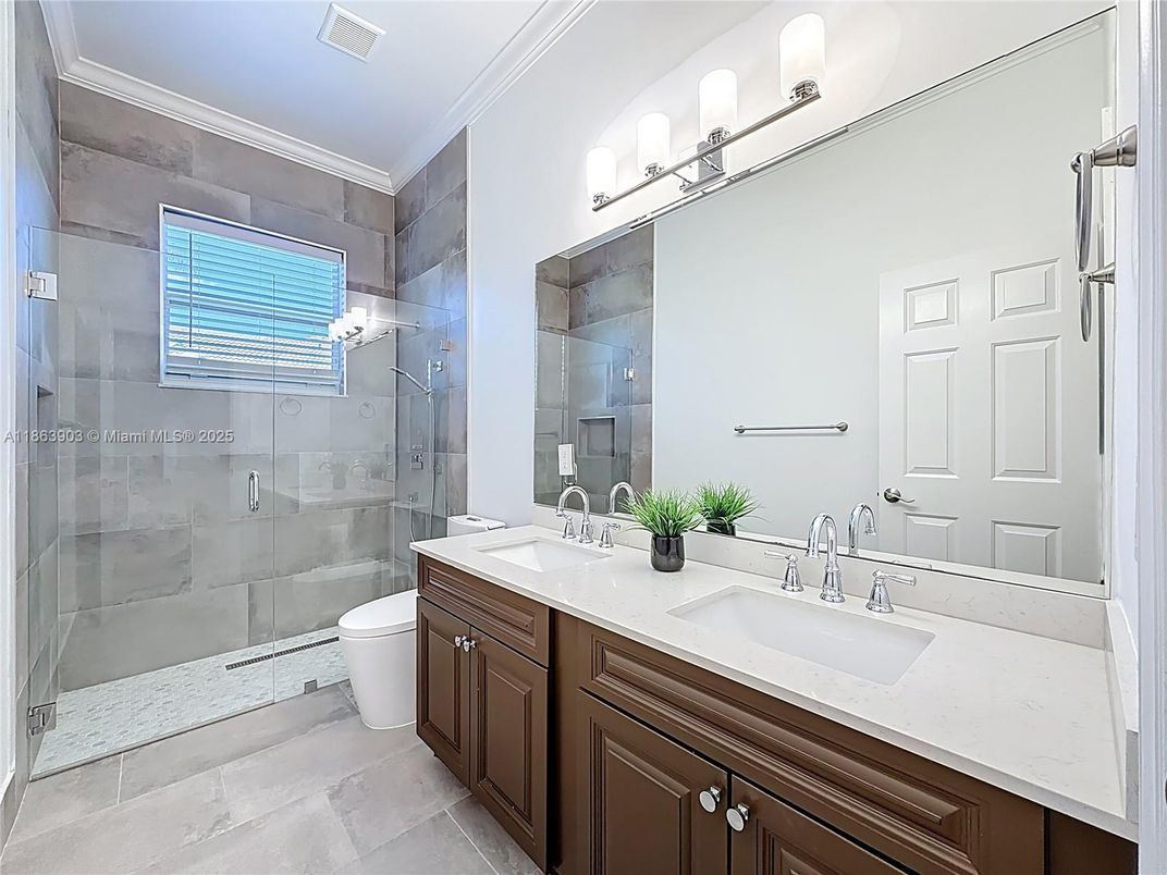 Bathroom, Dual Sink Vanities, Glass Shower, Interior