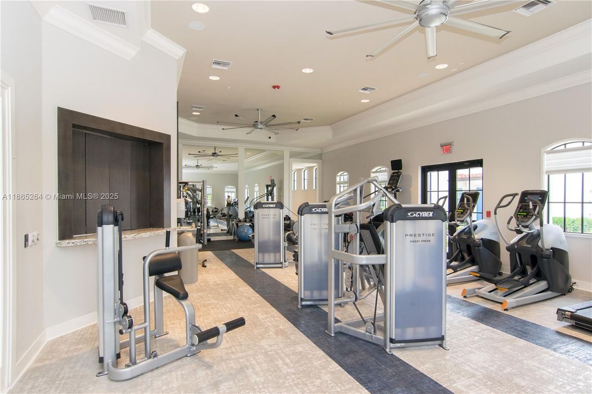 Fitness Equipment, Gym, Interior, Recessed Lighting