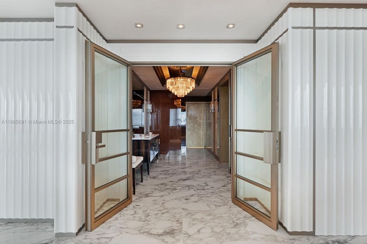 Chandelier, Interior, Marble, Recessed Lighting