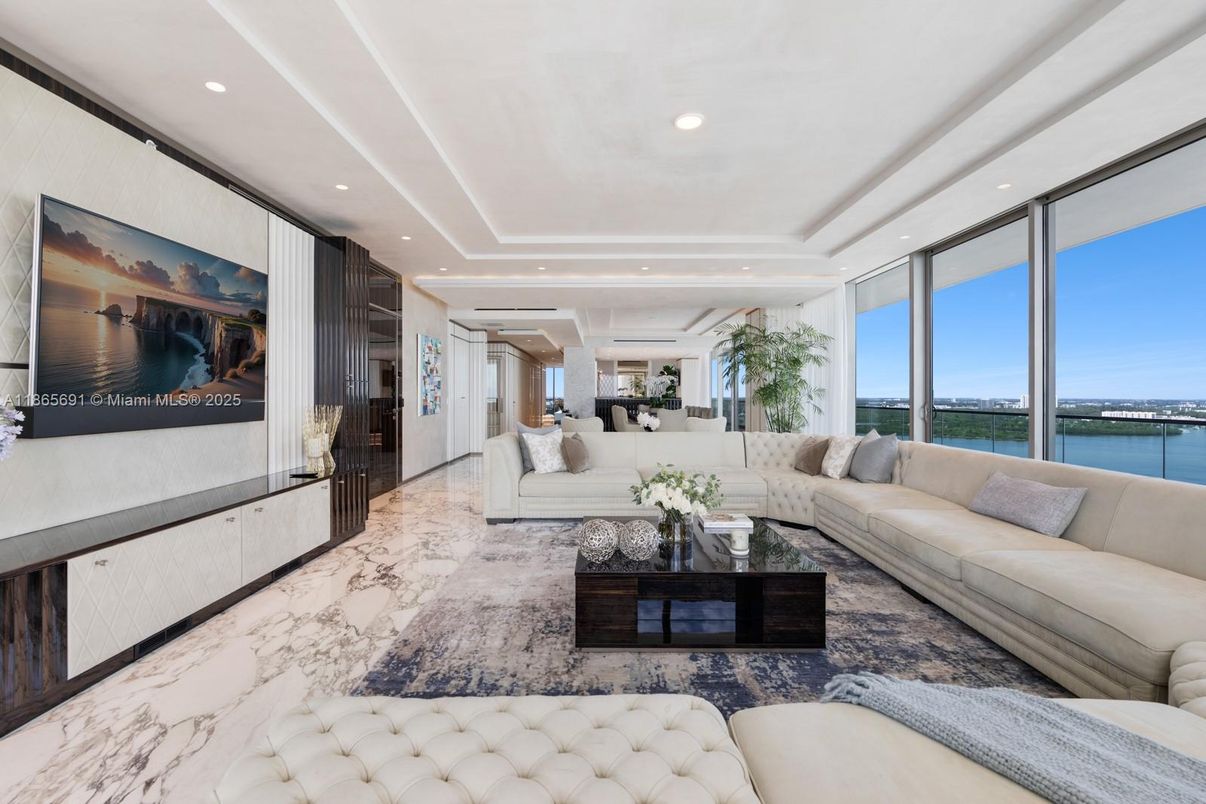 Interior, Living room, Marble, Recessed Lighting, Water