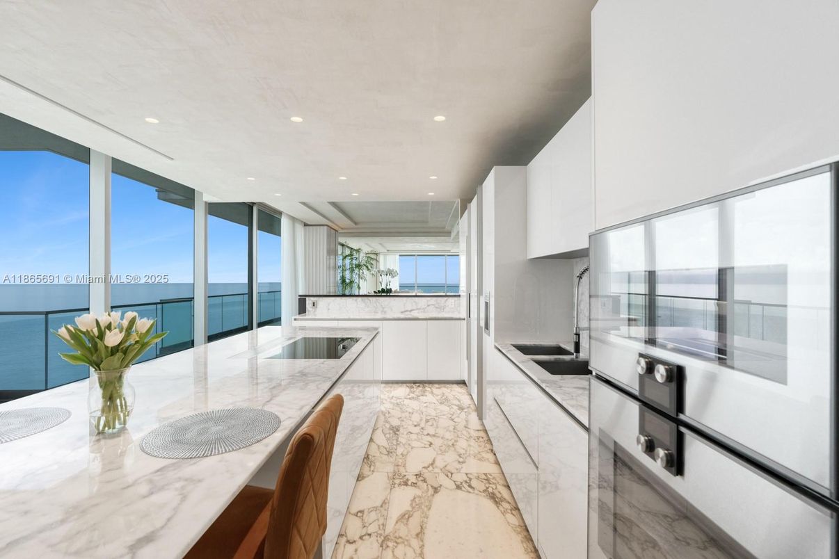 Interior, Kitchen, Marble, Recessed Lighting, Water