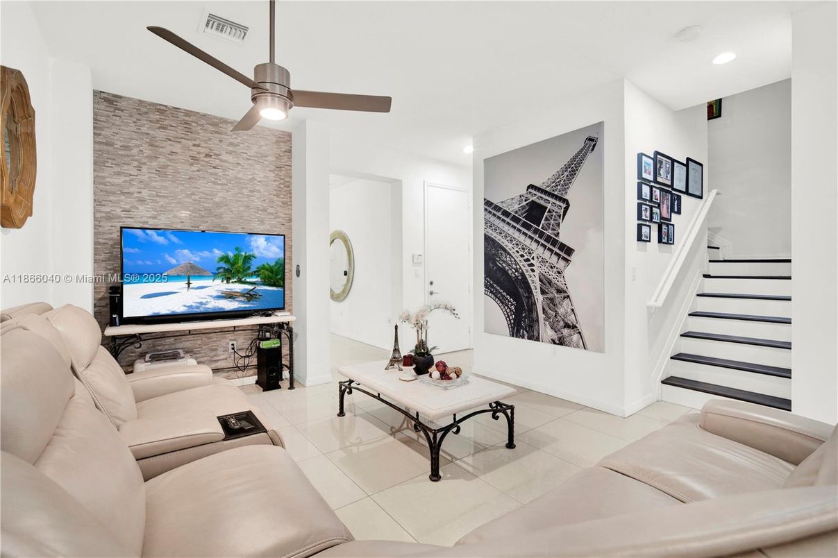 Interior, Living room, Recessed Lighting, Stone Walls