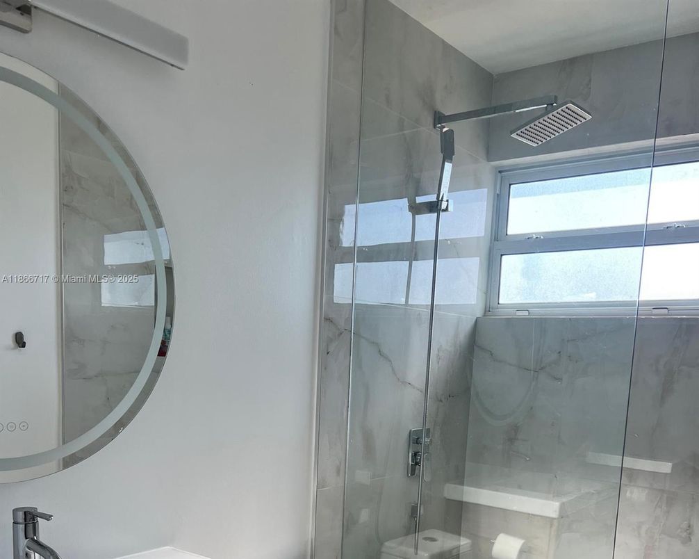 Bathroom, Glass Shower, Interior, Marble Walls