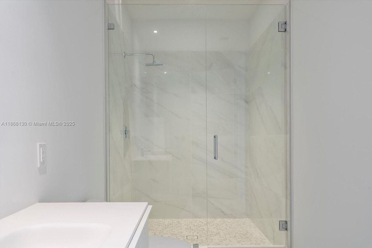 Bathroom, Glass Shower, Interior, Marble Walls