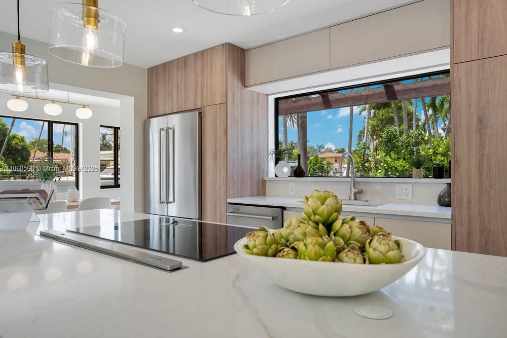 Interior, Kitchen, Pendant Lights, Recessed Lighting, Stainless Steel Appliances
