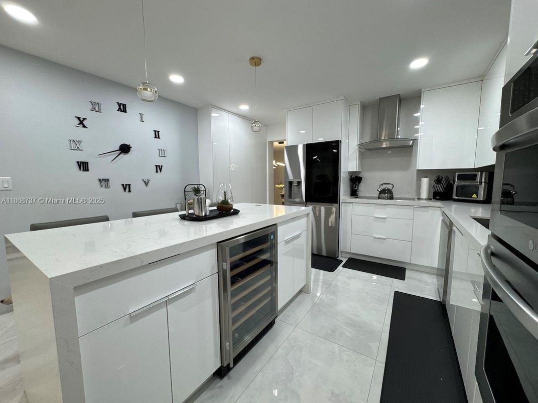 Interior, Kitchen, Pendant Lights, Recessed Lighting, Stainless Steel Appliances
