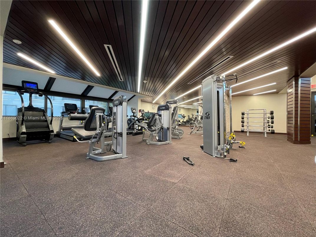 Fitness Equipment, Gym, Interior, Recessed Lighting
