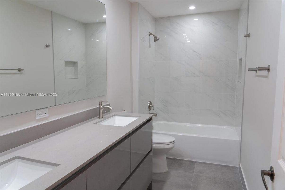 Bathroom, Dual Sink Vanities, Interior, Marble Walls, Recessed Lighting