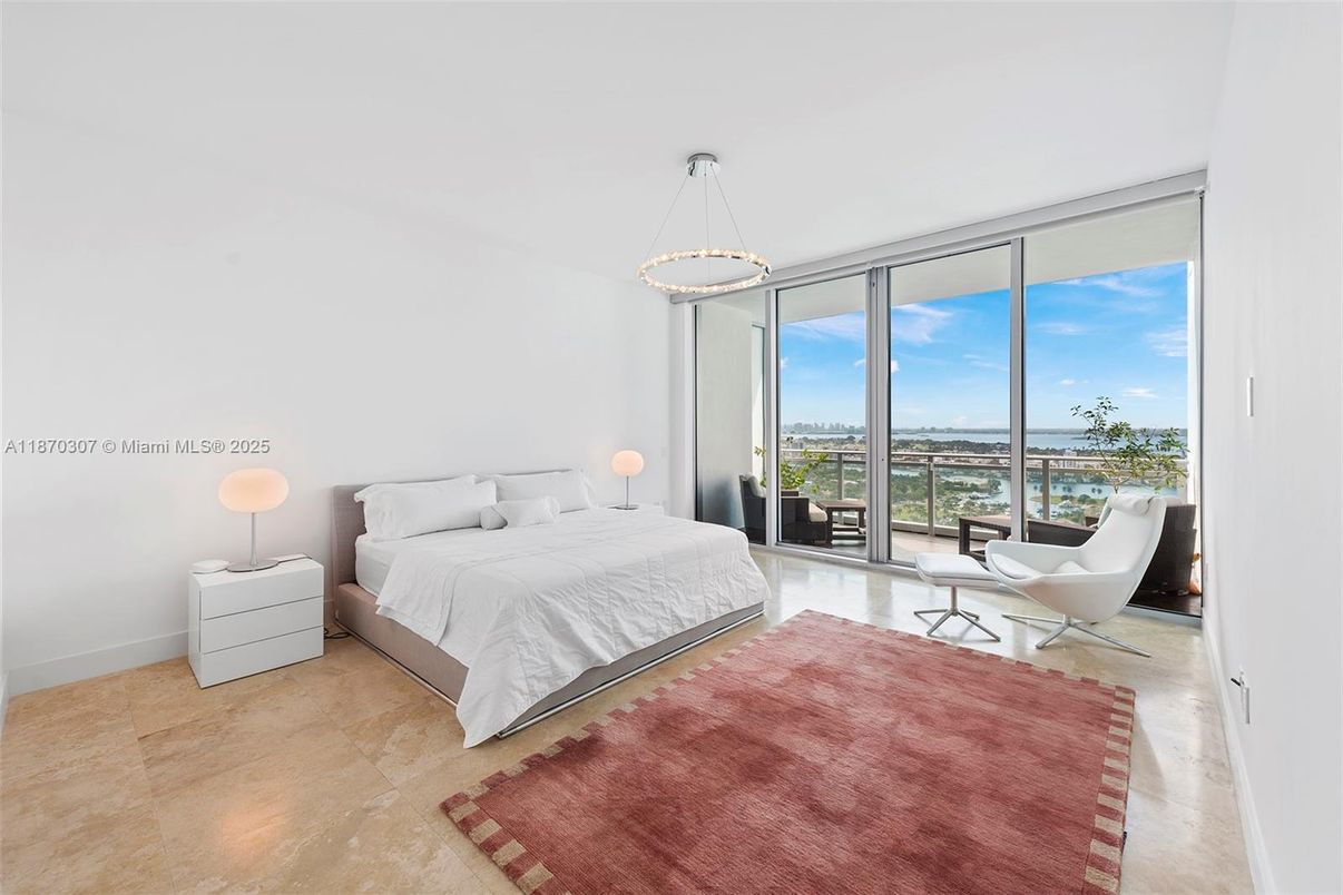Bedroom, Interior, Pendant Lights, Water