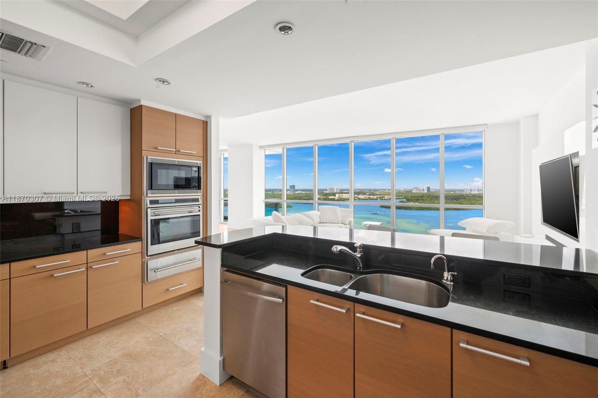 Interior, Kitchen, Recessed Lighting, Stainless Steel Appliances, Water