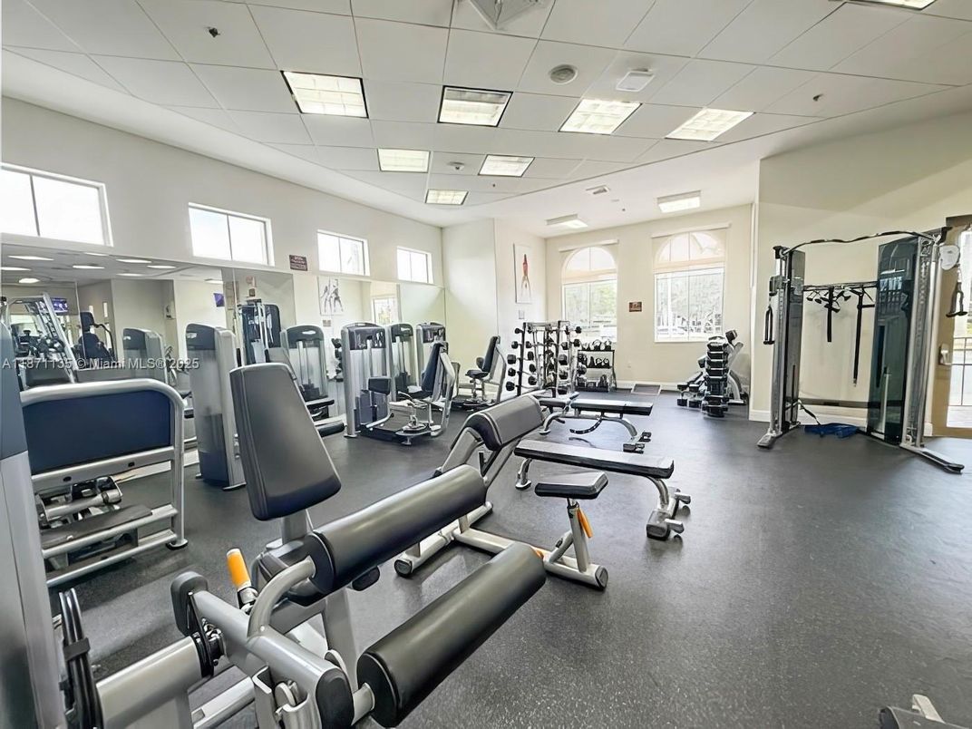 Fitness Equipment, Gym, Interior, Recessed Lighting