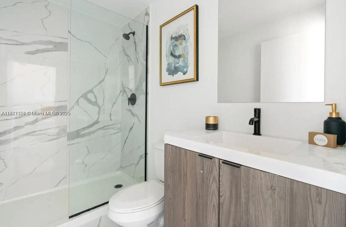 Bathroom, Glass Shower, Interior, Marble Walls