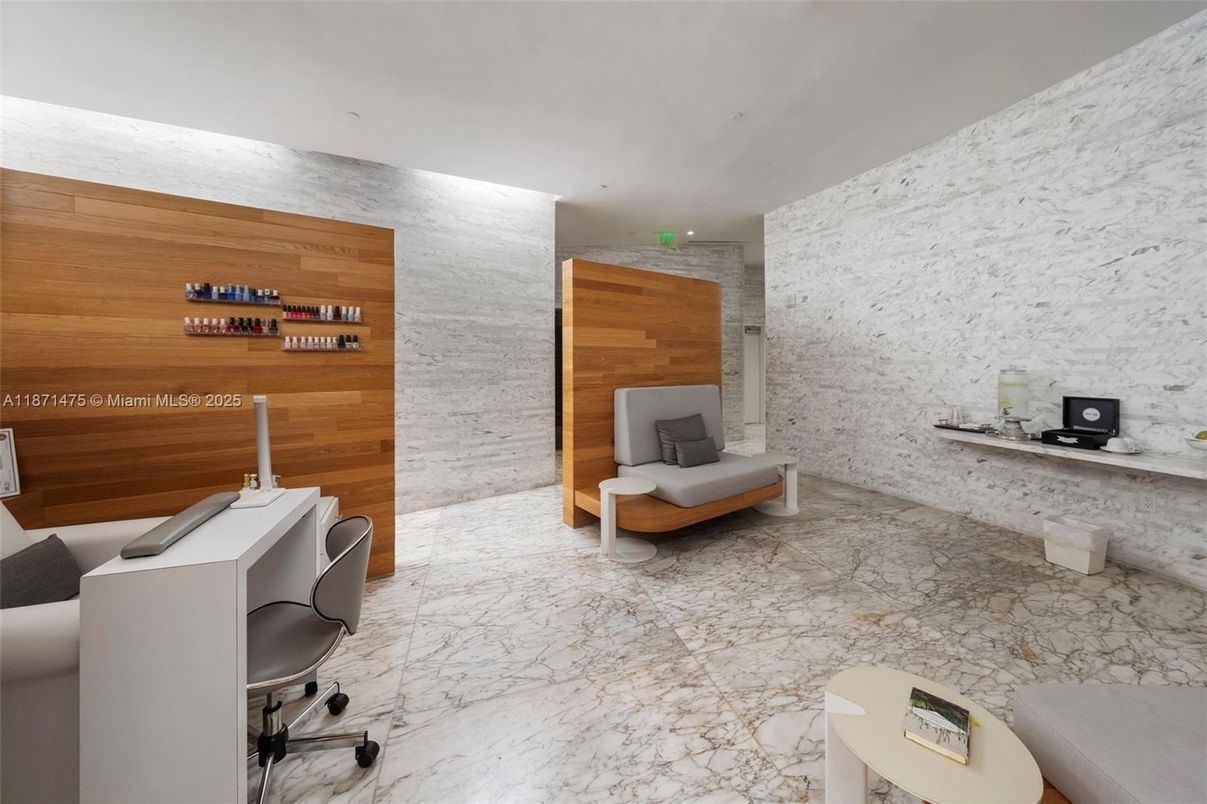 Interior, Marble, Recessed Lighting, Stone Walls, Wooden Walls